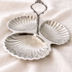 Silver Shell Three-Compartment Serving Tray